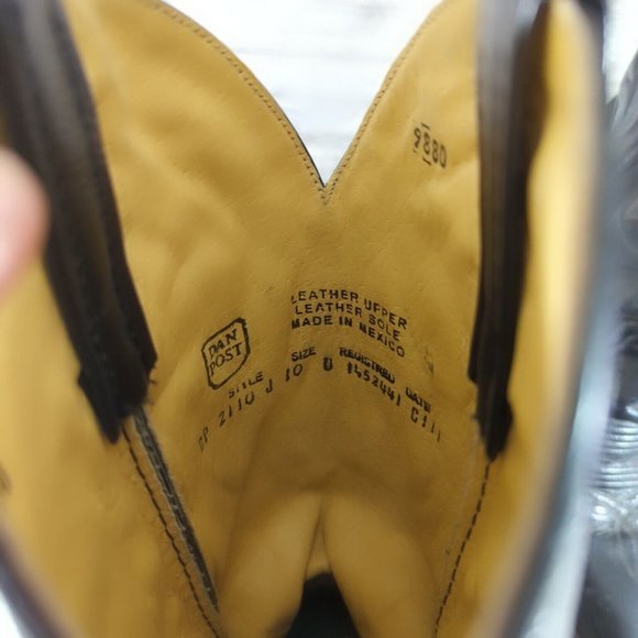 Dan Post Boots Size 10D Western Cowboy Mens Black Stitching DP 2110 J - Picture 8 of 8